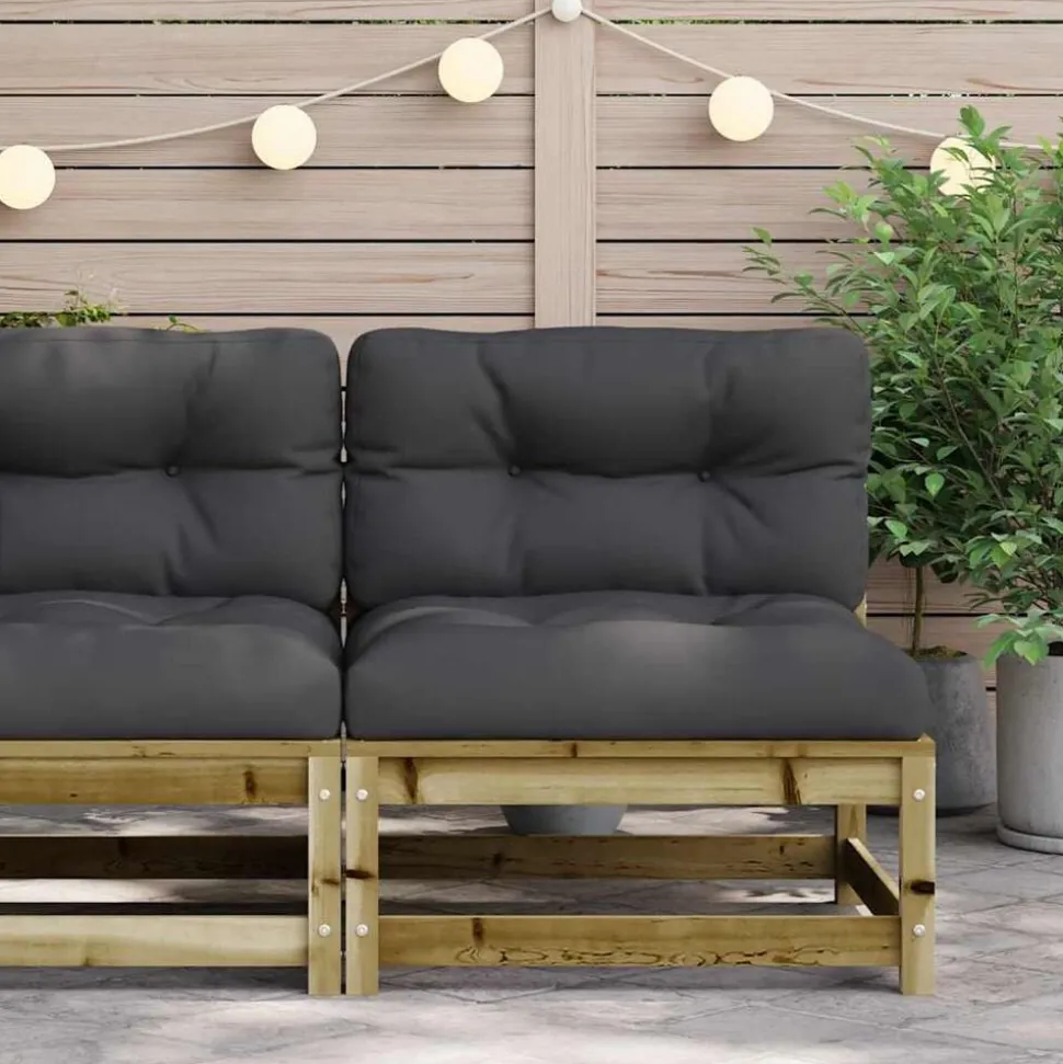 vidaXL Tuinbank zonder armleuningen met kussens hout