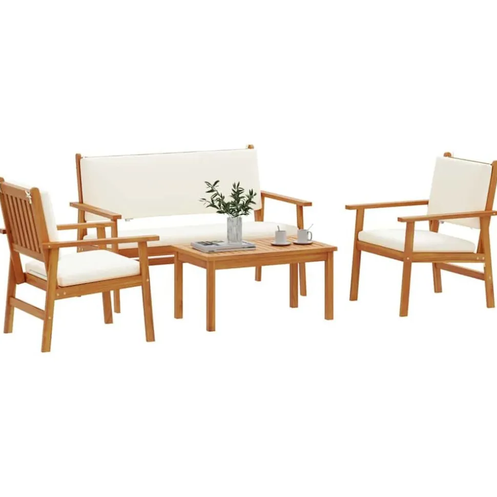 vidaXL Tuinbankenset 4 pcs Bruin 120 x 65,5 x 79 cm Massief Acaciahout