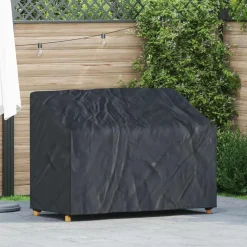 vidaXL Tuinbankhoes Zwart 134 x 70 x 65 / 94 cm 210D Oxford Stof
