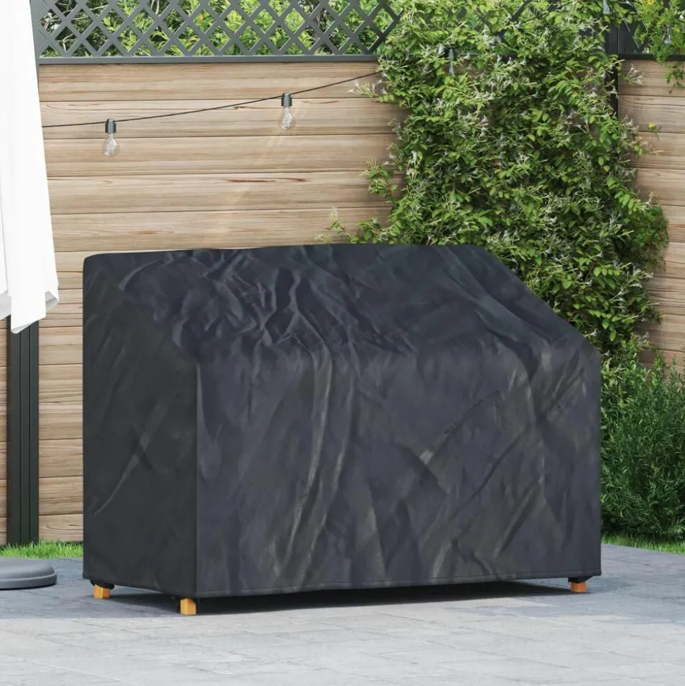 vidaXL Tuinbankhoes Zwart 134 x 70 x 65 / 94 cm 420D Oxford Stof