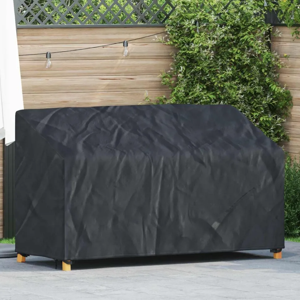 vidaXL Tuinbankhoes Zwart 165 x 70 x 65 / 94 cm 600D Oxford Stof
