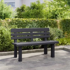 vidaXL Tuinbankje 110x52x71 cm polypropeen antracietkleurig
