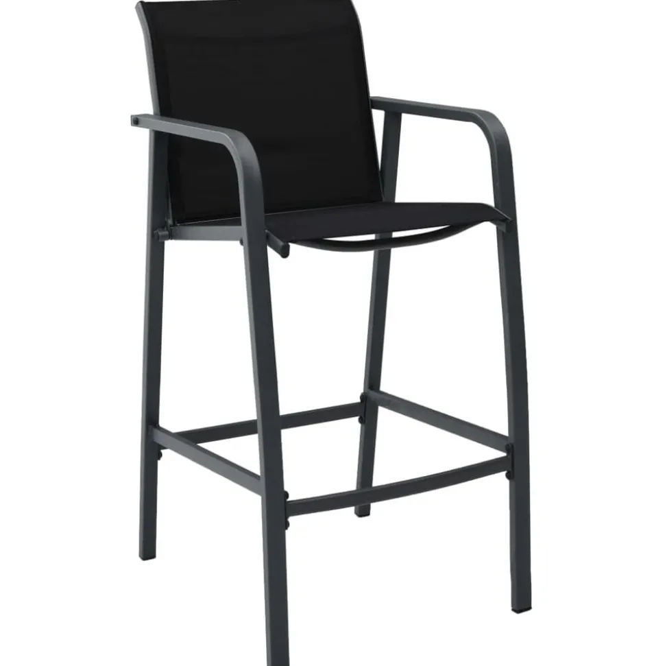 vidaXL Tuinbarstoelen 2 st textileen zwart