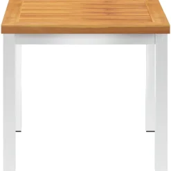 vidaXL Tuinbijzettafel 45x45x38 cm massief acaciahout roestvrij staal