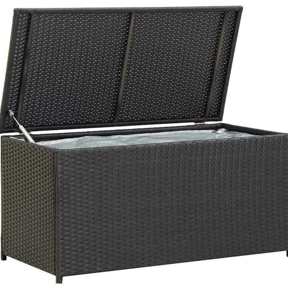 vidaXL Tuinbox 100x50x50 cm poly rattan zwart