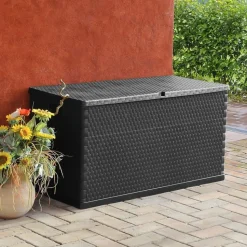 vidaXL Tuinbox 120x56x63 cm polypropeen rattan antracietkleurig
