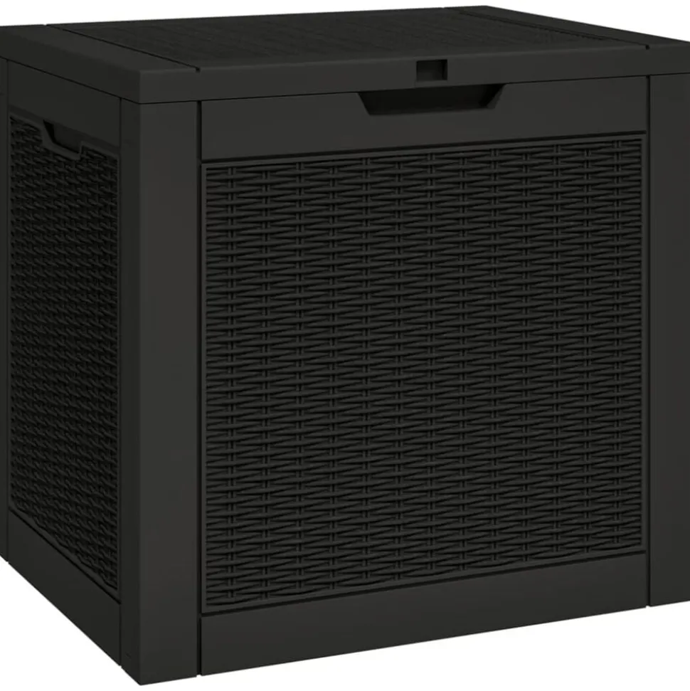 vidaXL Tuinbox 55,5x43x53 cm polypropeen zwart