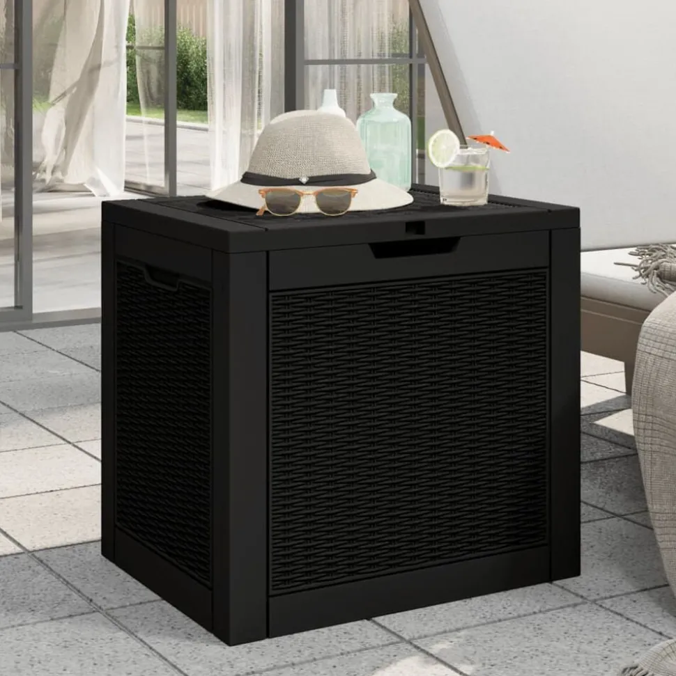 vidaXL Tuinbox 55,5x43x53 cm polypropeen zwart