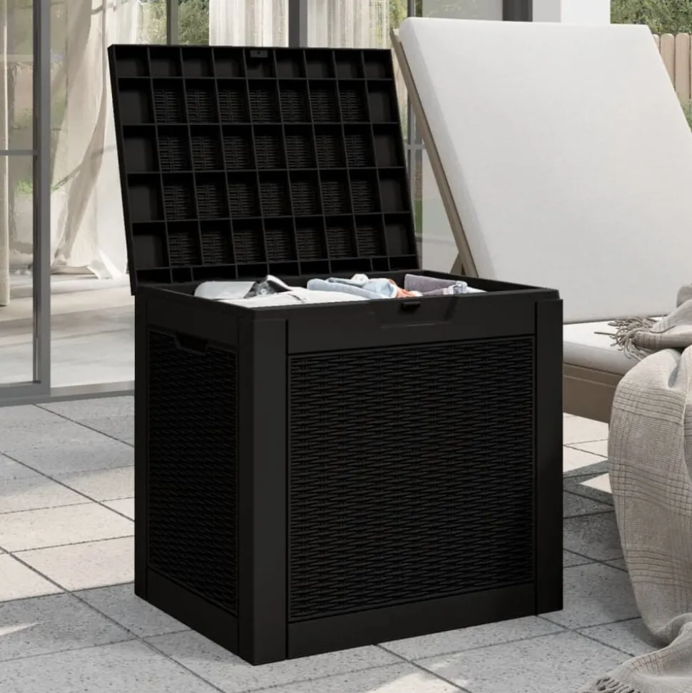 vidaXL Tuinbox 55,5x43x53 cm polypropeen zwart