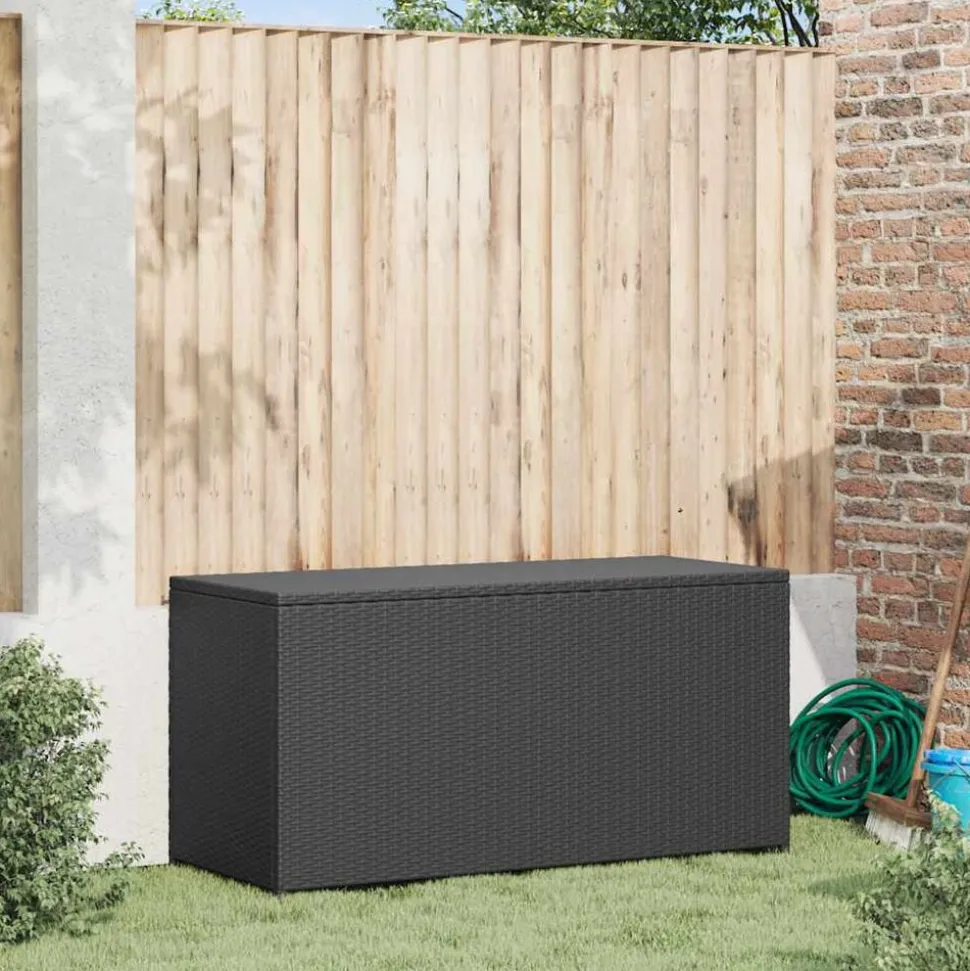 vidaXL Tuinbox 120x50x60 cm poly rattan zwart