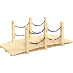 vidaXL Tuinbrug met kettingrails 150x67x56 cm massief vurenhout