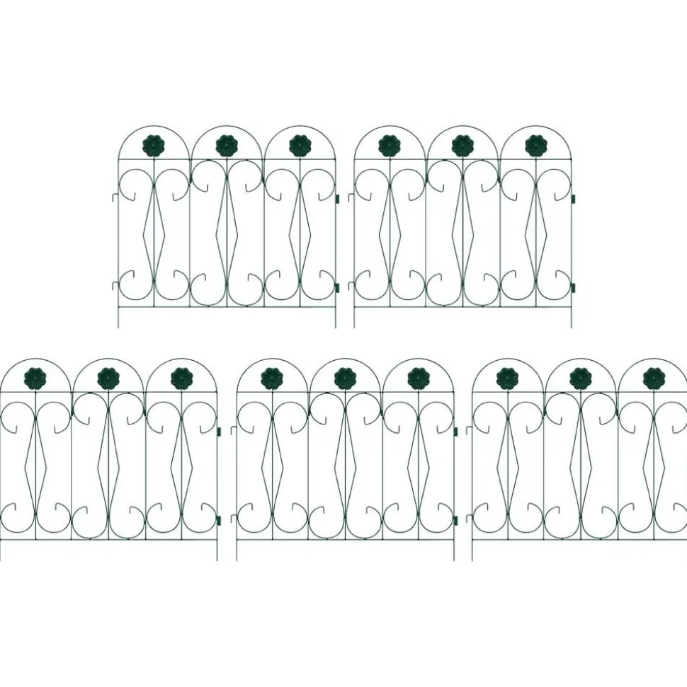 vidaXL Tuinhek 5 pcs Groen Staal