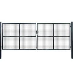 vidaXL Tuinhek van gaas gegalvaniseerd staal 400x150 cm grijs