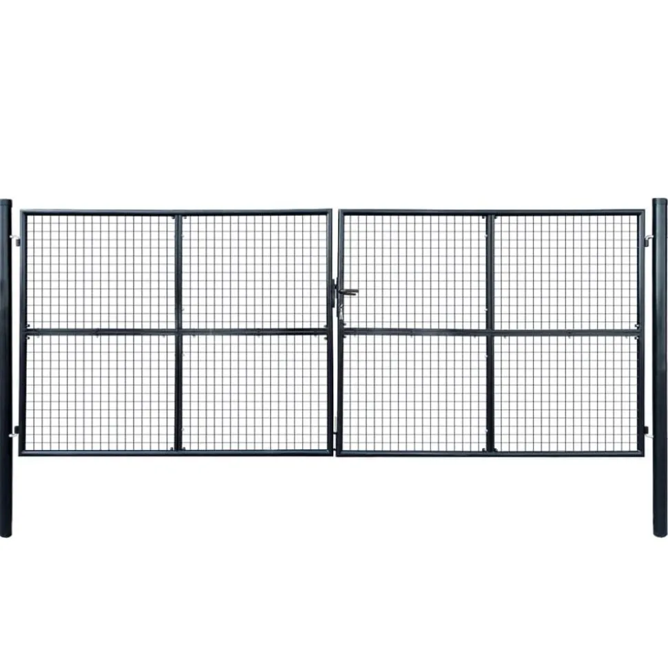vidaXL Tuinhek van gaas gegalvaniseerd staal 400x150 cm grijs