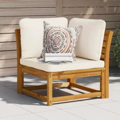 vidaXL Tuinhoekbank met kussens 73x73x65 cm massief acaciahout