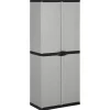 vidaXL Tuinkast met 3 schappen 68x40x168 cm grijs en zwart