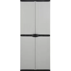 vidaXL Tuinkast met 3 schappen 68x40x168 cm grijs en zwart