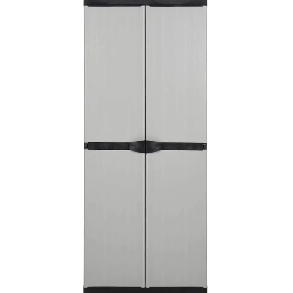 vidaXL Tuinkast met 3 schappen 68x40x168 cm grijs en zwart