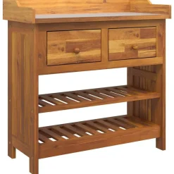 vidaXL Tuinkast met lade Naturel 78 x 36,5 x 78cm Massief Acaciahout