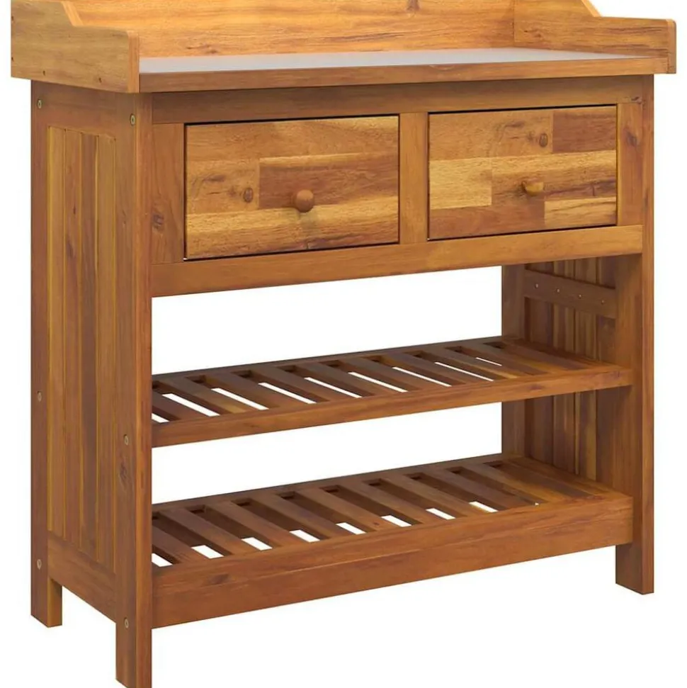 vidaXL Tuinkast met lade Naturel 78 x 36,5 x 78cm Massief Acaciahout
