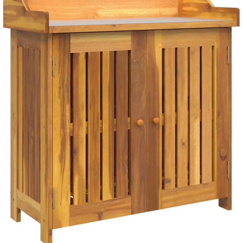 vidaXL Tuinkast met plank Naturel 78 x 36,5 x 78cm Massief Acaciahout