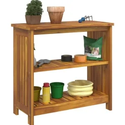 vidaXL Tuinkast met plank Naturel 75 x 35 x 70cm Massief Acaciahout
