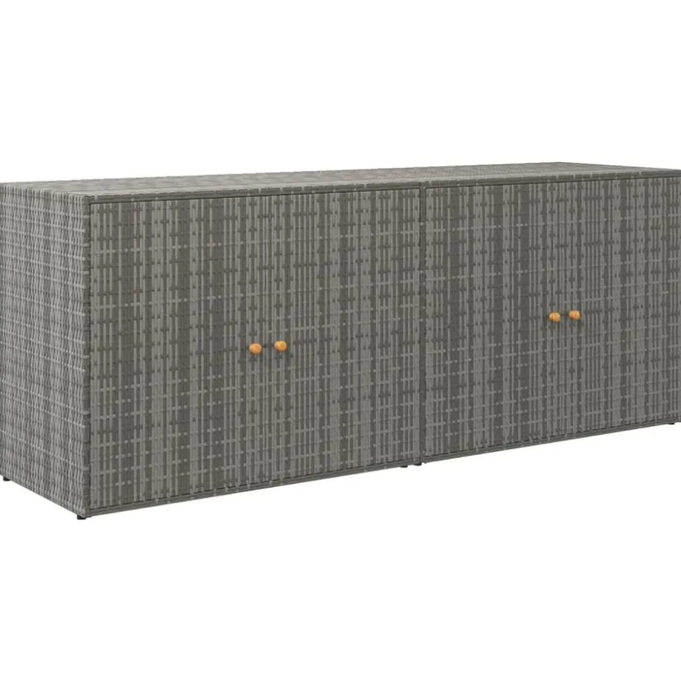vidaXL Tuinkast 198x55,5x80 cm poly rattan grijs