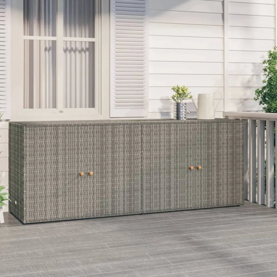 vidaXL Tuinkast 198x55,5x80 cm poly rattan grijs