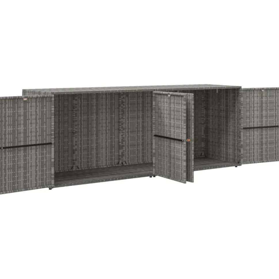 vidaXL Tuinkast 198x55,5x80 cm poly rattan grijs