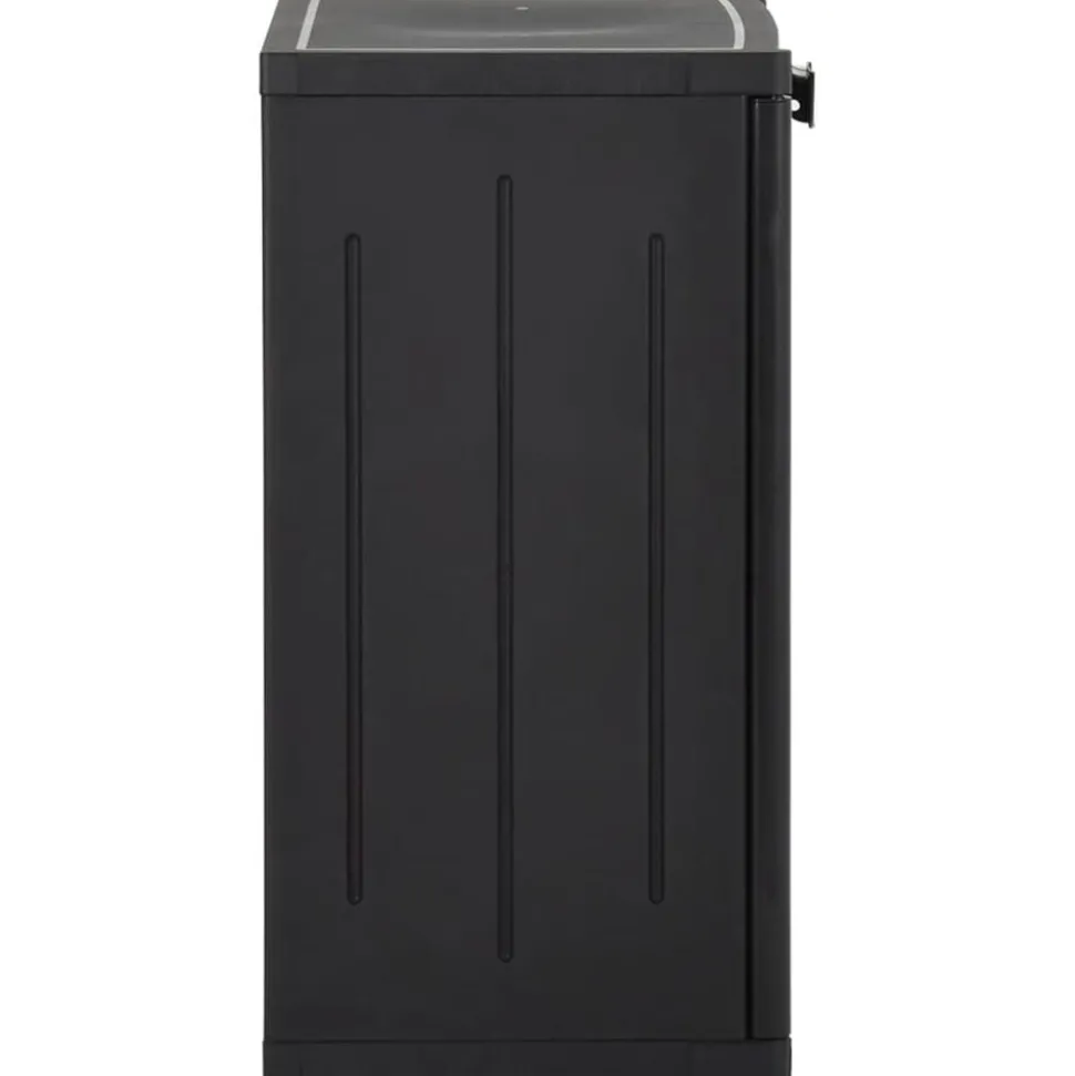 vidaXL Tuinkast 65x45x88 cm polypropyleen rattan zwart
