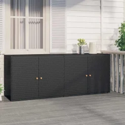 vidaXL Tuinkast Zwart 198x55,5x80 cm Poly Rattan
