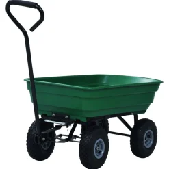 vidaXL Tuinkiepwagen 300 kg 75L groen