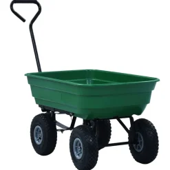 vidaXL Tuinkiepwagen 300 kg 75L groen
