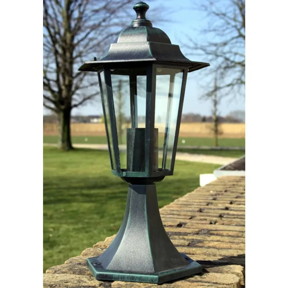 vidaXL Tuinlampen 2 st aluminium donkergroen/zwart