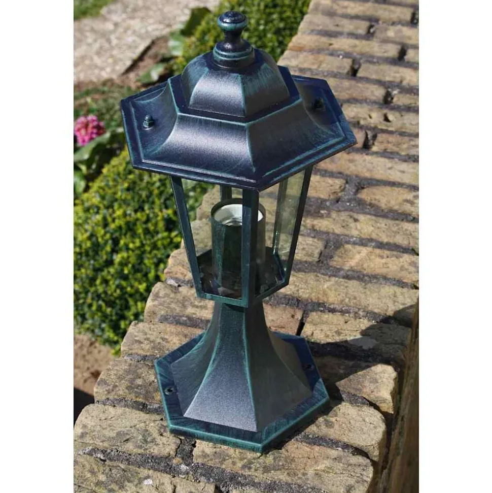 vidaXL Tuinlampen 2 st aluminium donkergroen/zwart