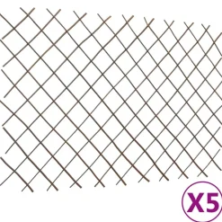 vidaXL Tuinlatwerken 5 st 180x120 cm wilgenhout