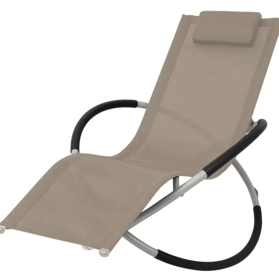 vidaXL Tuinligbed geometrisch staal taupe