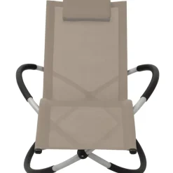 vidaXL Tuinligbed geometrisch staal taupe