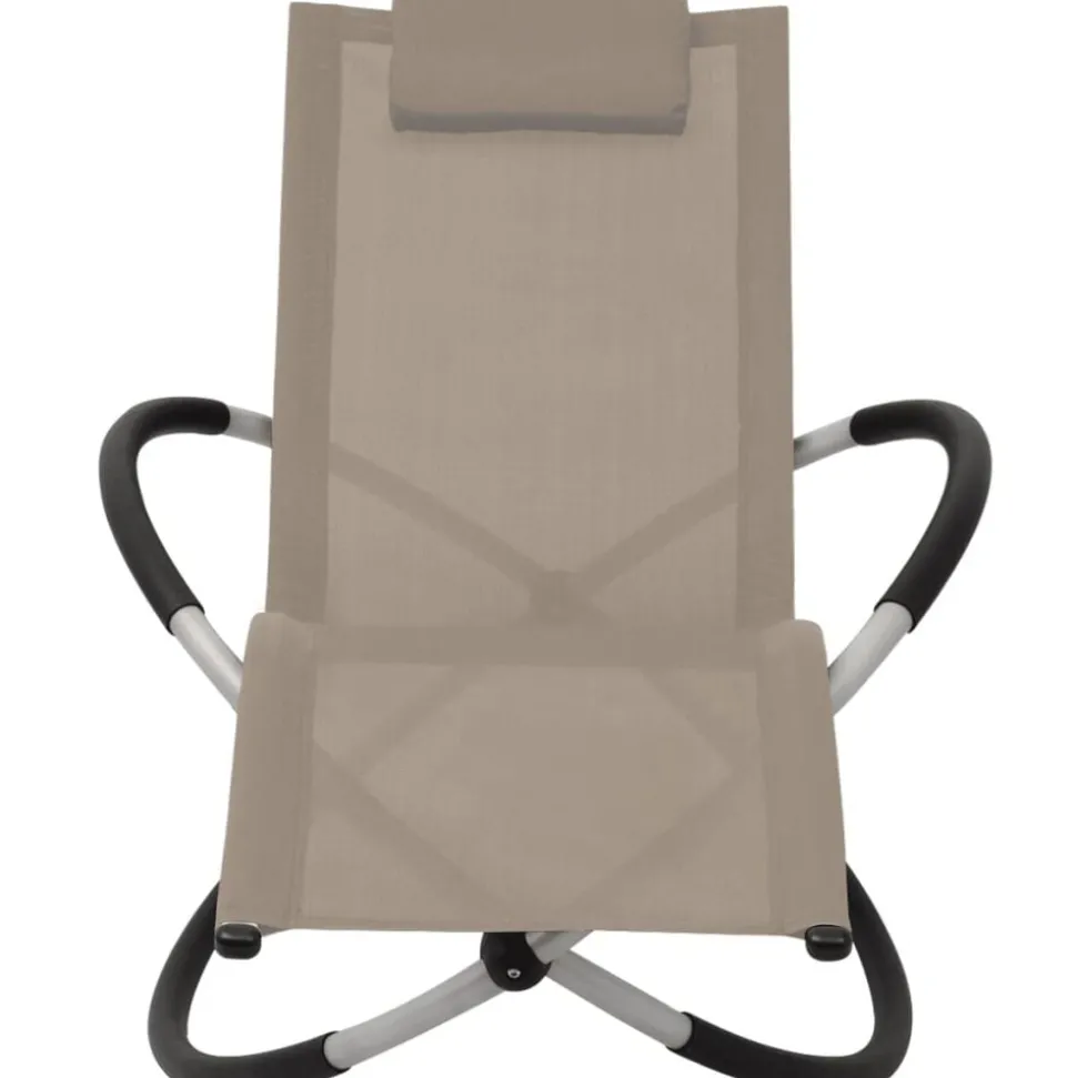 vidaXL Tuinligbed geometrisch staal taupe