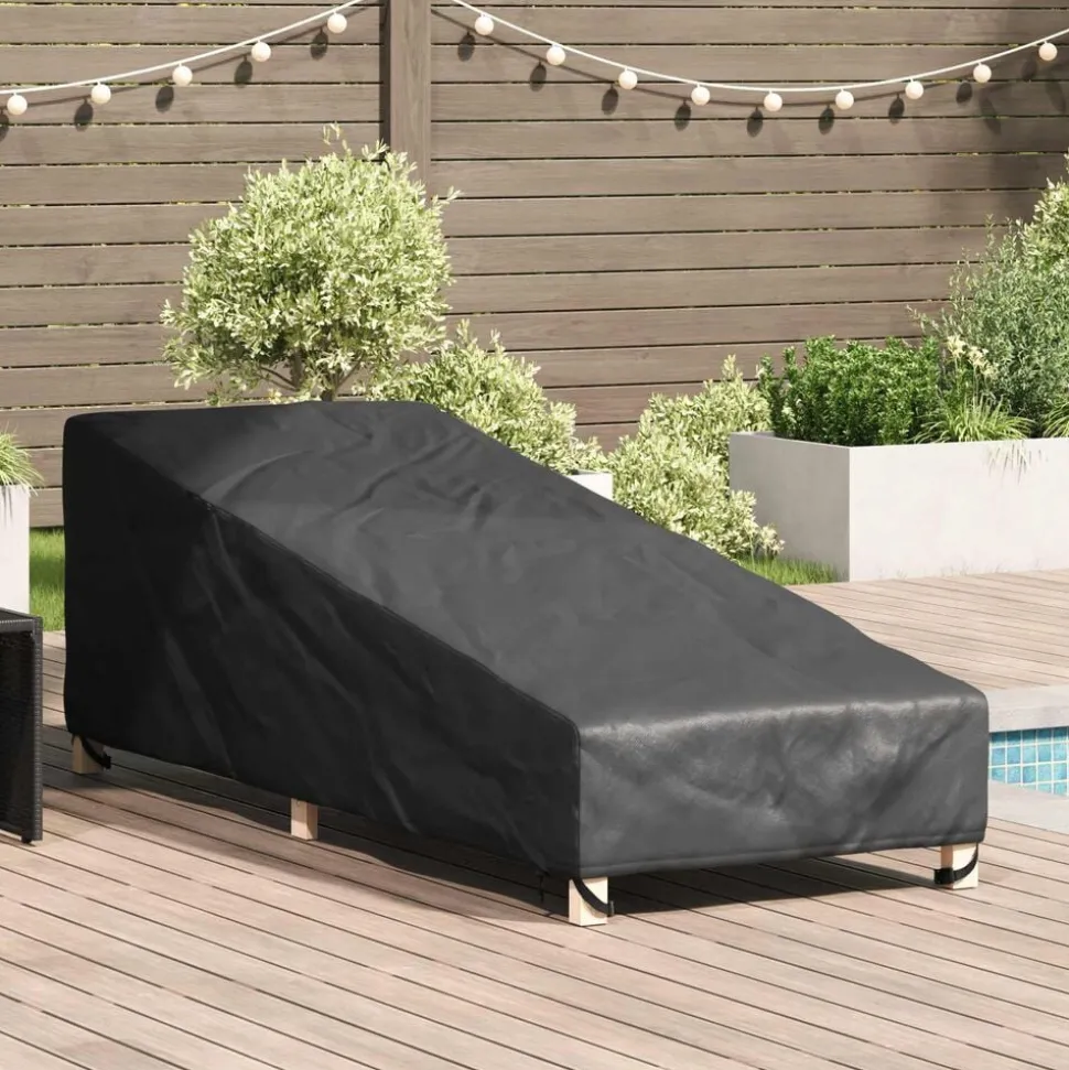 vidaXL Tuinmeubelhoes Zwart 195 x 76 x 82 cm 600D Oxford Stof