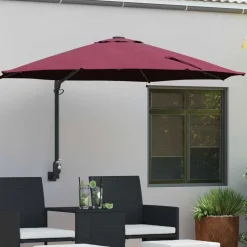 vidaXL Tuinparasol Bordeaux Rood 248 x 248 x 148 cm Polyester en staal