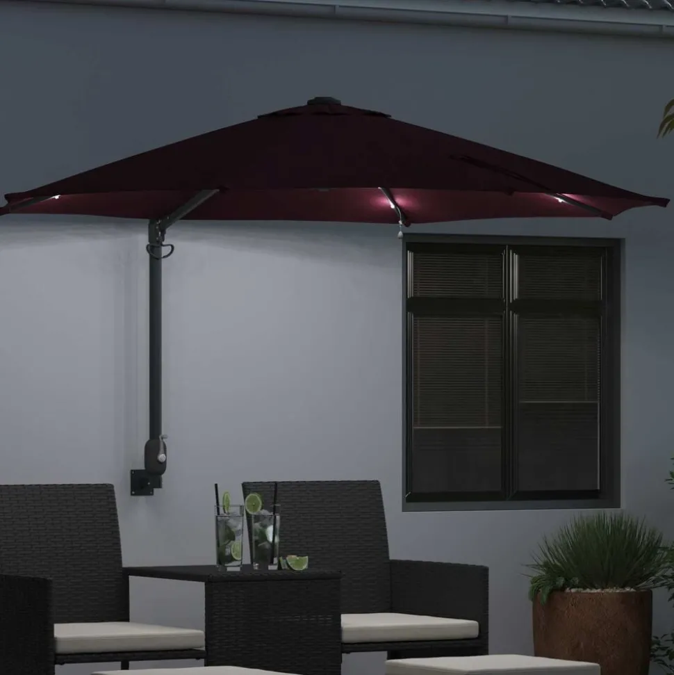vidaXL Tuinparasol Bordeaux Rood 248 x 248 x 148 cm Polyester en staal