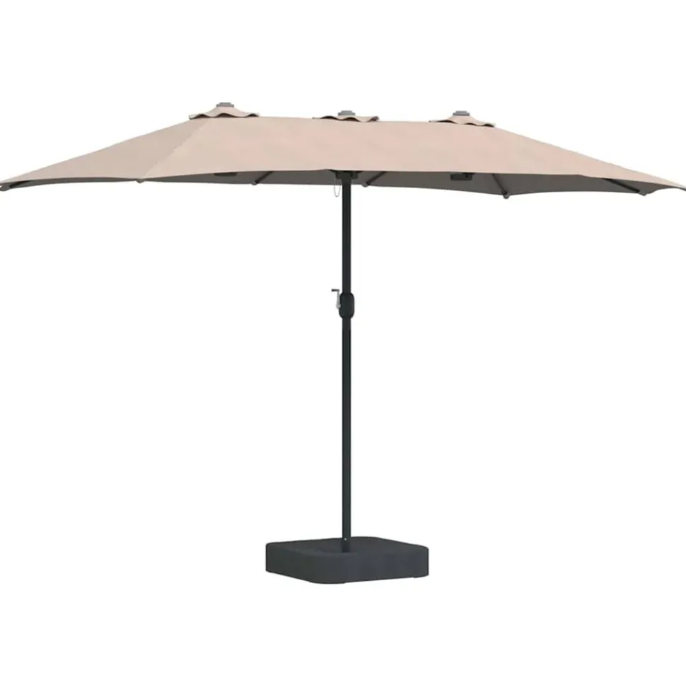 vidaXL Tuinparasol Taupe 385 x 209 x 244 cm Polyester en staal