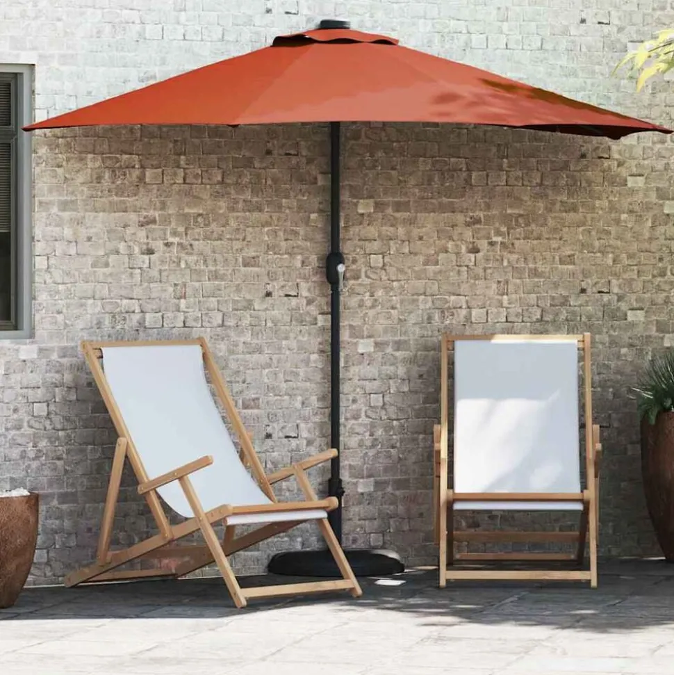 vidaXL Tuinparasol Terracotta 294 x 150 x 224 cm Polyester en staal