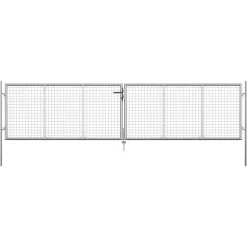 vidaXL Tuinpoort gegalvaniseerd staal 400x75 cm zilver