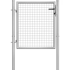 vidaXL Tuinpoort gegalvaniseerd staal 100x75 cm zilver