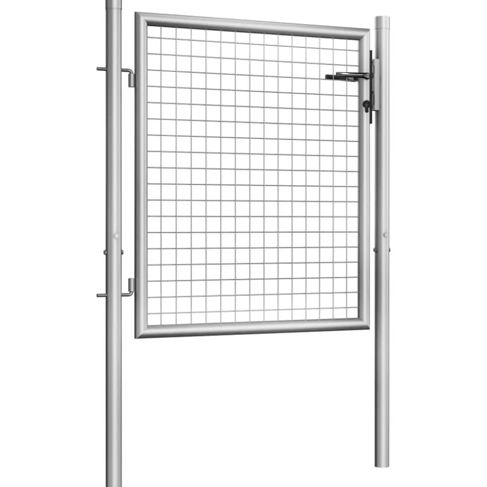vidaXL Tuinpoort gegalvaniseerd staal 100x75 cm zilver