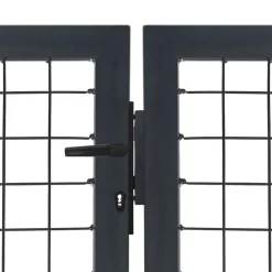 vidaXL Tuinpoort met palen staal 350x100 cm antraciet