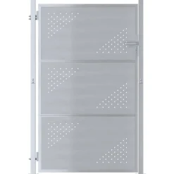 vidaXL Tuinpoort met slot Zilver 85 x 144 cm Roestvrij staal