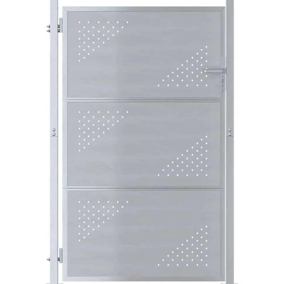 vidaXL Tuinpoort met slot Zilver 85 x 144 cm Roestvrij staal